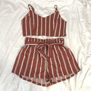 Zaful two-piece set, matching crop top + short